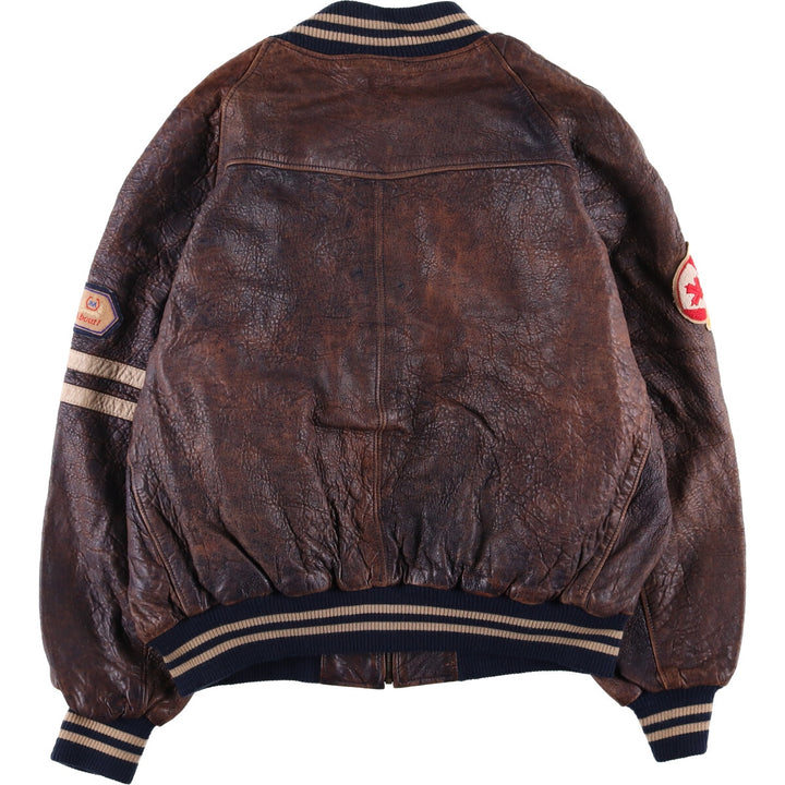 Plain Simple Clothing Company Leather Blouson, Made in Canada, Men's Size L genuine leather brown type Vintage Second Hand