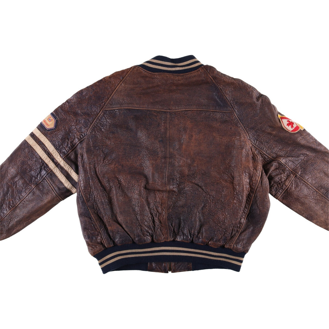 Plain Simple Clothing Company Leather Blouson, Made in Canada, Men's Size L genuine leather brown type Vintage Second Hand