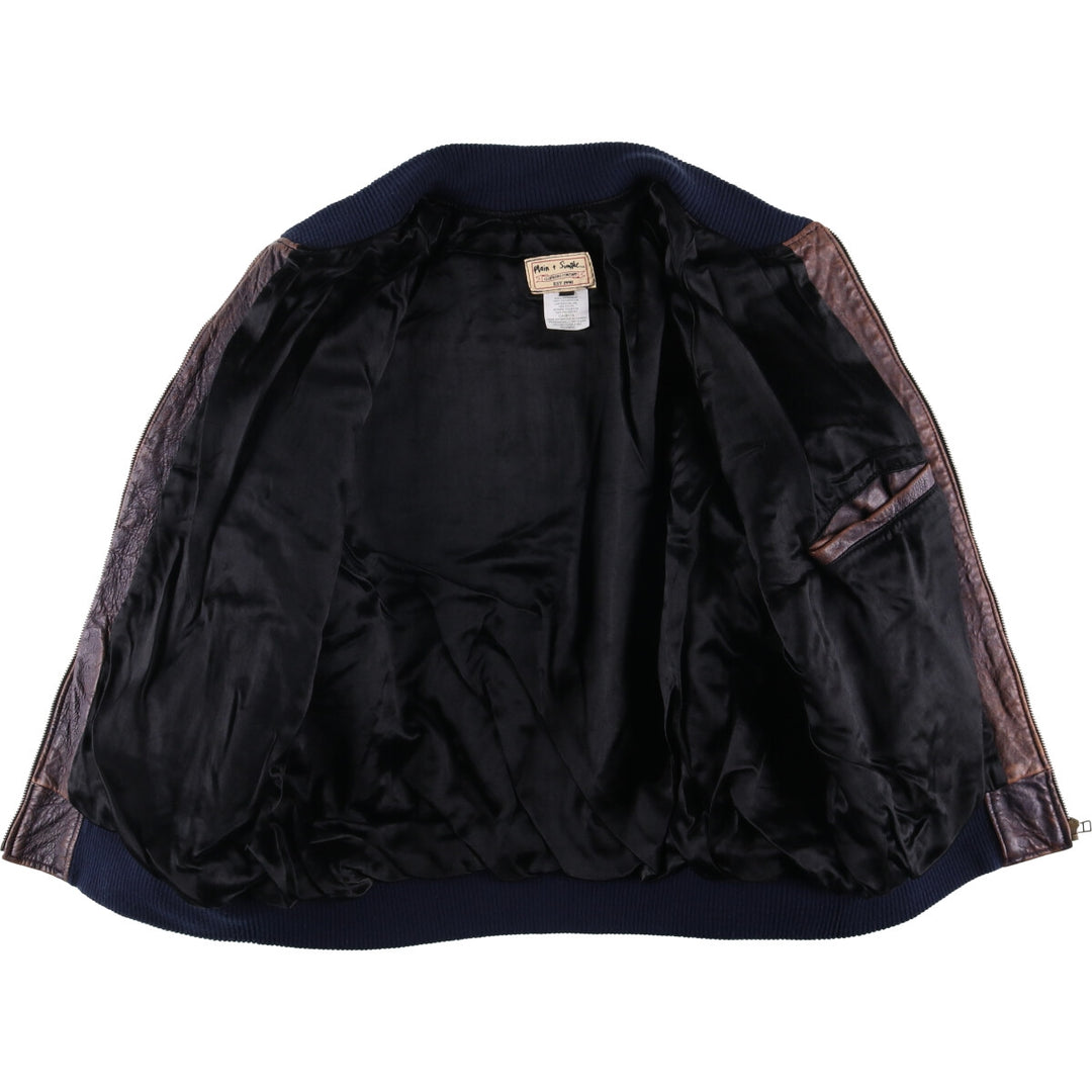 Plain Simple Clothing Company Leather Blouson, Made in Canada, Men's Size L genuine leather brown type Vintage Second Hand