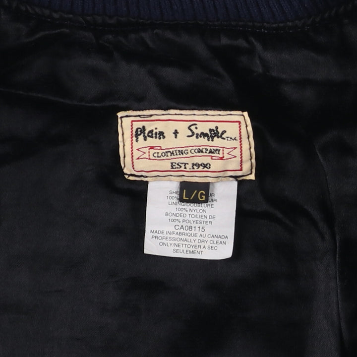 Plain Simple Clothing Company Leather Blouson, Made in Canada, Men's Size L genuine leather brown type Vintage Second Hand