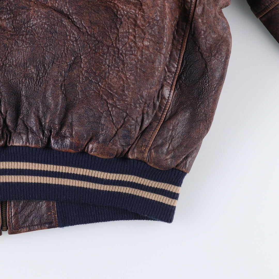 Plain Simple Clothing Company Leather Blouson, Made in Canada, Men's Size L genuine leather brown type Vintage Second Hand