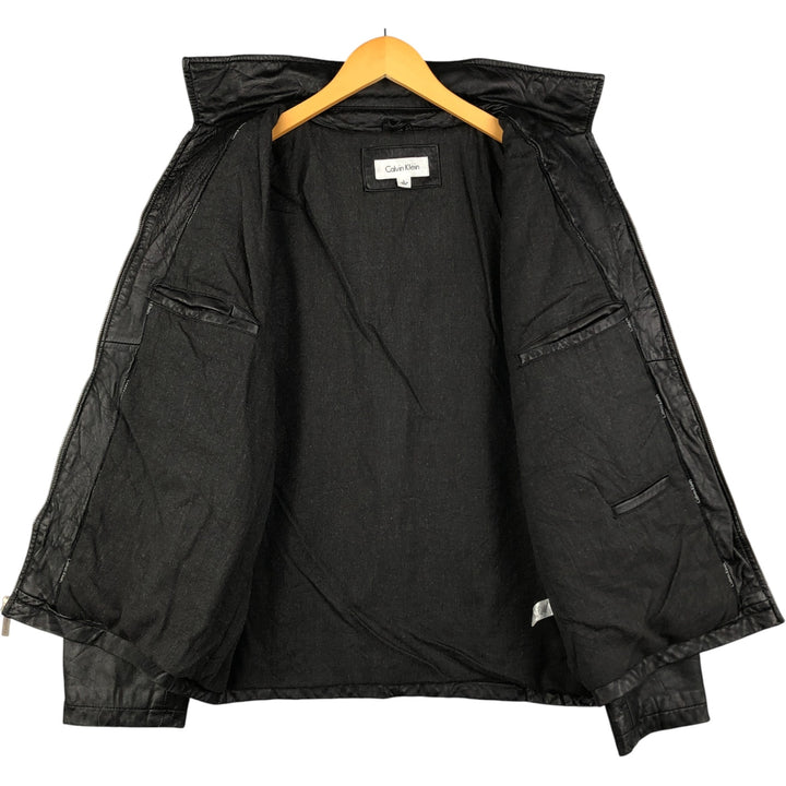 2000s~ Calvin Klein Swing Top Leather Blouson, Men's Size L genuine leather black type Vintage Second Hand