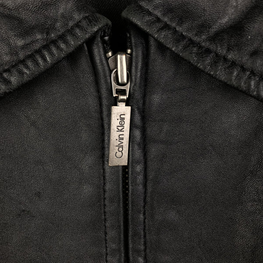 2000s~ Calvin Klein Swing Top Leather Blouson, Men's Size L genuine leather black type Vintage Second Hand