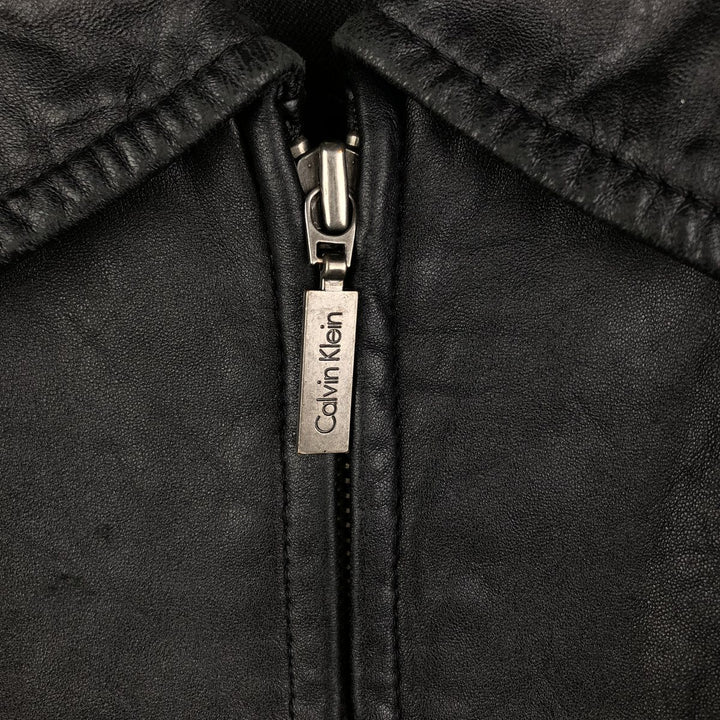 2000s~ Calvin Klein Swing Top Leather Blouson, Men's Size L genuine leather black type Vintage Second Hand