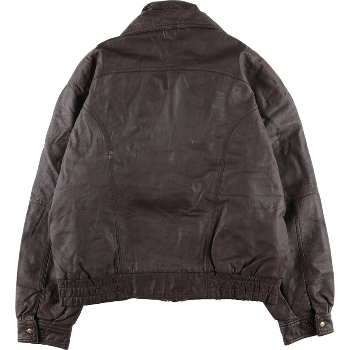 WILSONS THE LEATHER EXPERTS Padded Leather Blouson, Men's Size L genuine leather brown type Vintage Second Hand