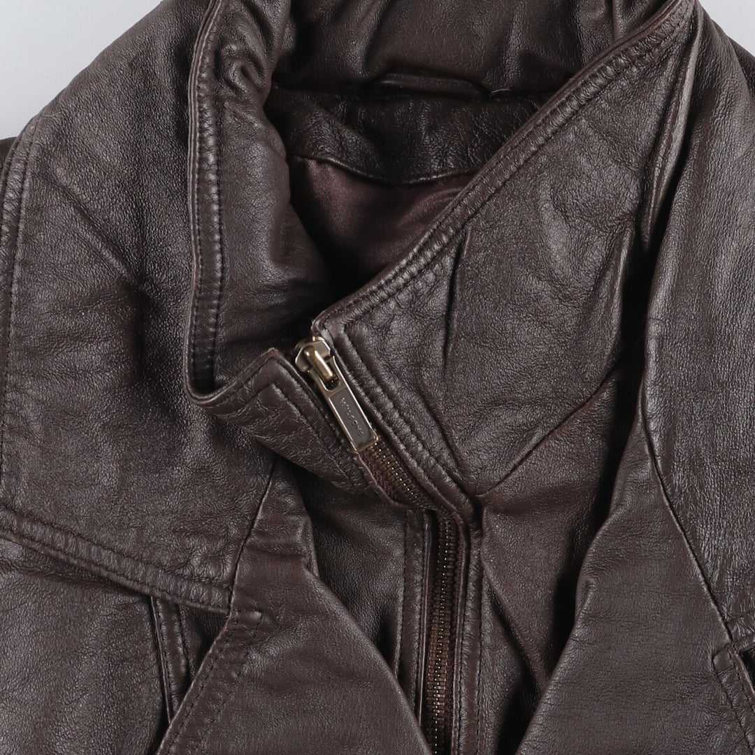 WILSONS THE LEATHER EXPERTS Padded Leather Blouson, Men's Size L genuine leather brown type Vintage Second Hand