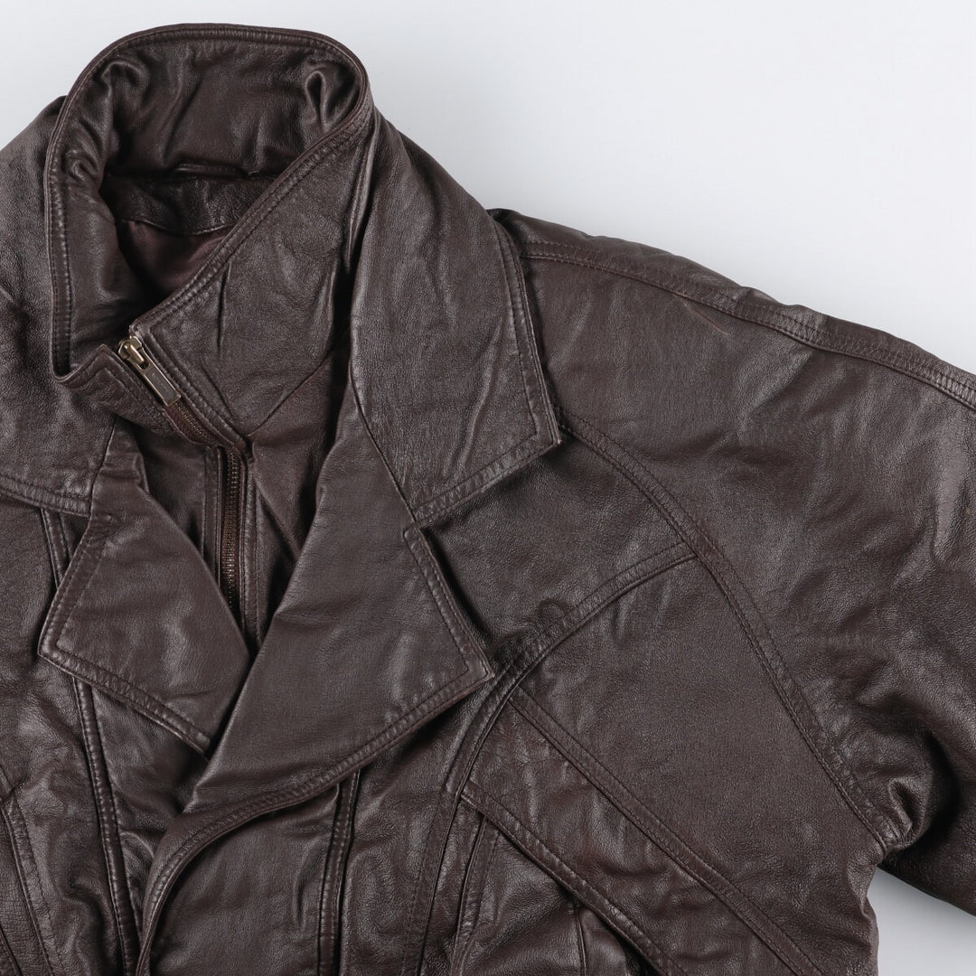 WILSONS THE LEATHER EXPERTS Padded Leather Blouson, Men's Size L genuine leather brown type Vintage Second Hand