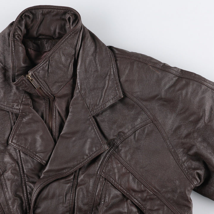 WILSONS THE LEATHER EXPERTS Padded Leather Blouson, Men's Size L genuine leather brown type Vintage Second Hand
