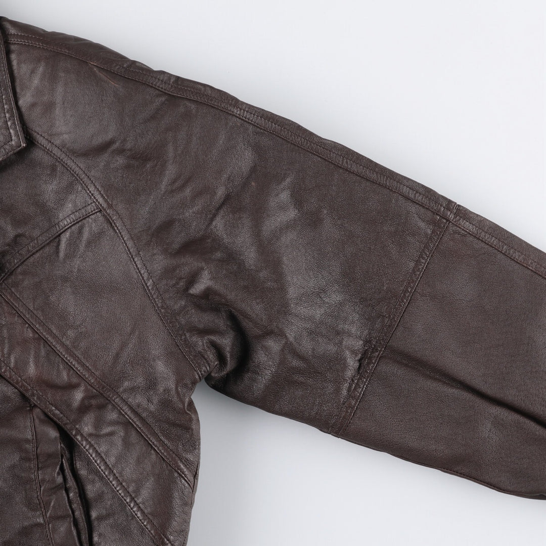 WILSONS THE LEATHER EXPERTS Padded Leather Blouson, Men's Size L genuine leather brown type Vintage Second Hand