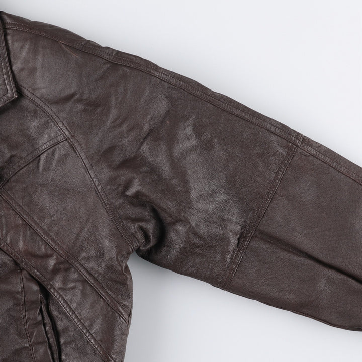WILSONS THE LEATHER EXPERTS Padded Leather Blouson, Men's Size L genuine leather brown type Vintage Second Hand