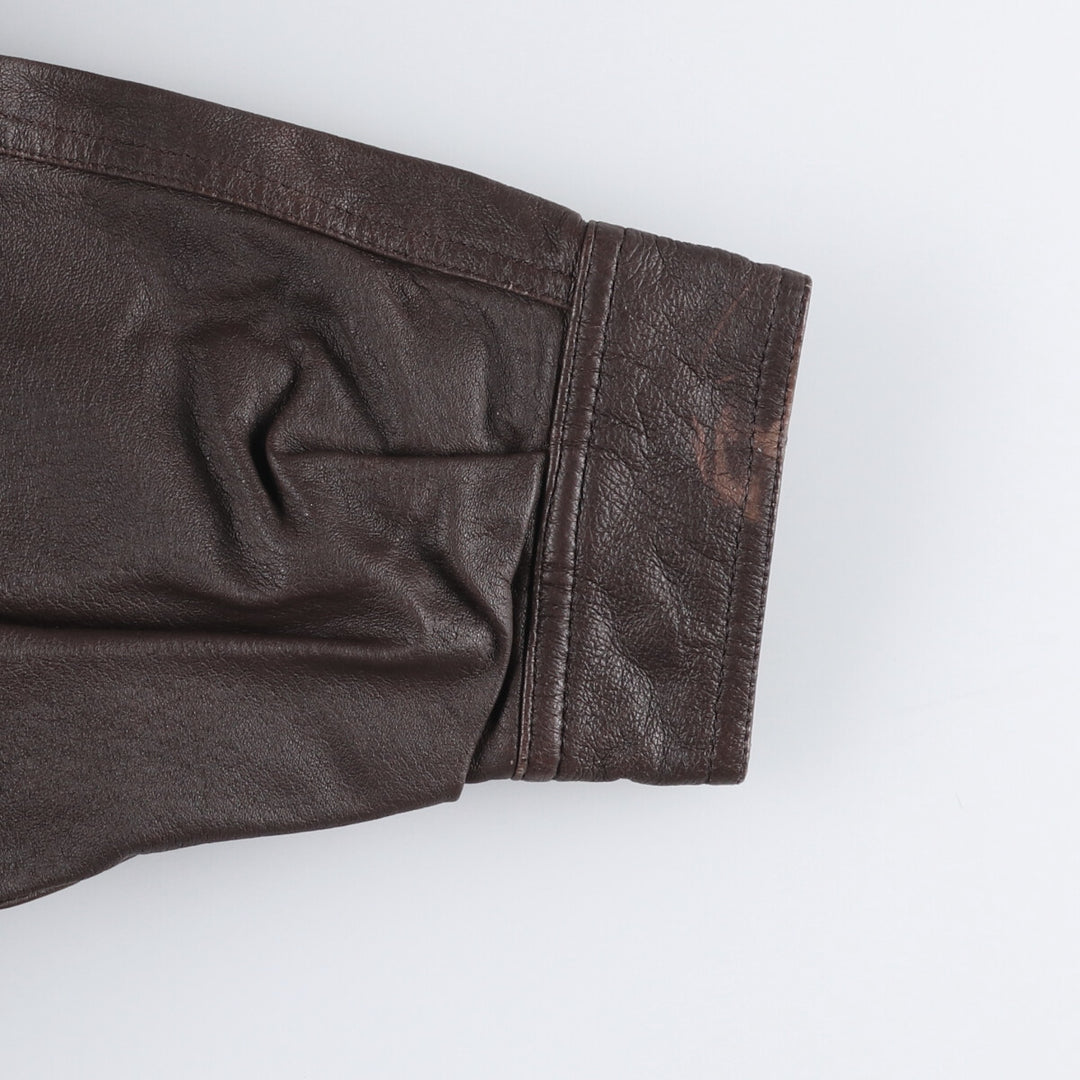 WILSONS THE LEATHER EXPERTS Padded Leather Blouson, Men's Size L genuine leather brown type Vintage Second Hand