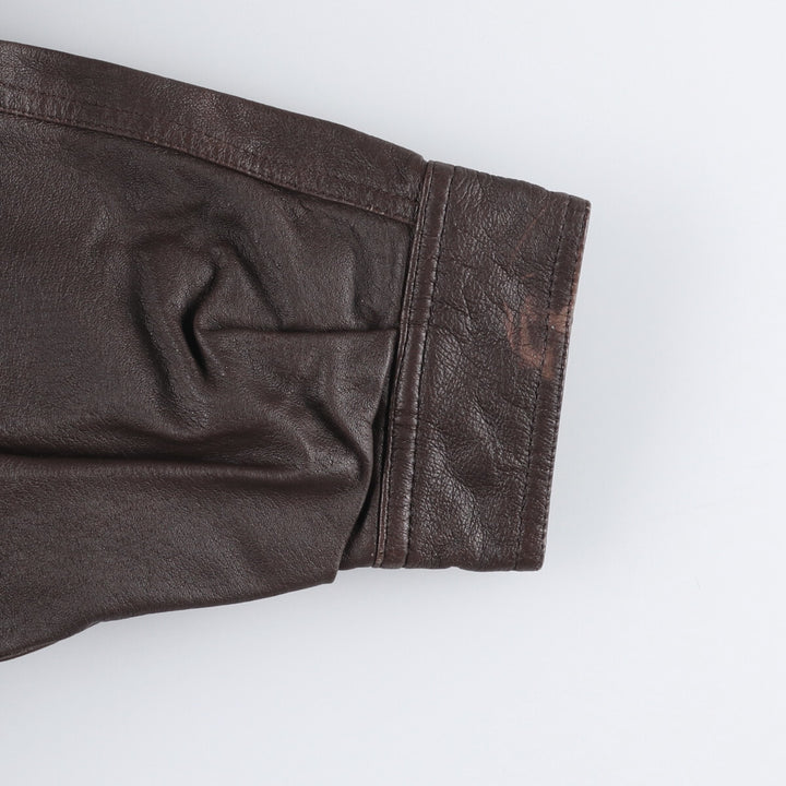 WILSONS THE LEATHER EXPERTS Padded Leather Blouson, Men's Size L genuine leather brown type Vintage Second Hand