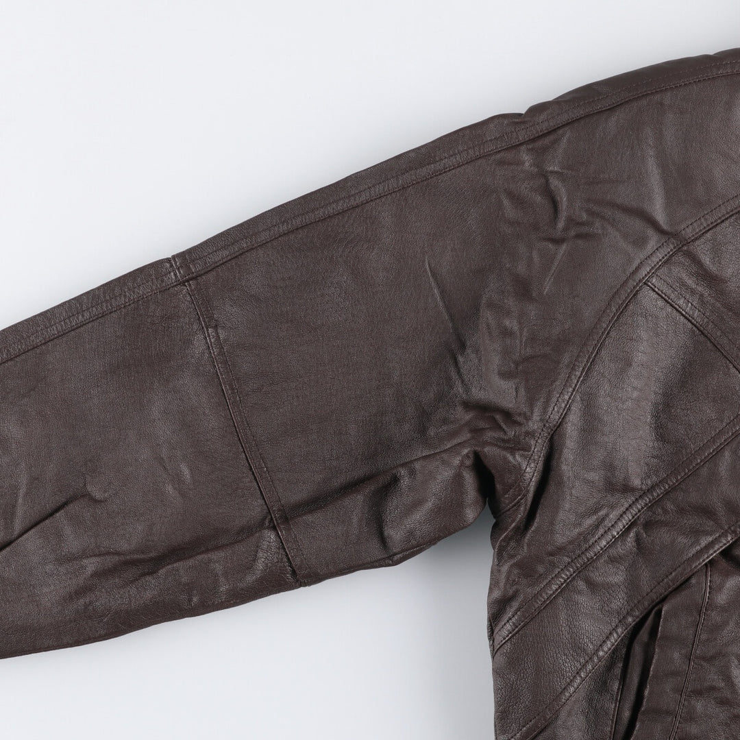 WILSONS THE LEATHER EXPERTS Padded Leather Blouson, Men's Size L genuine leather brown type Vintage Second Hand