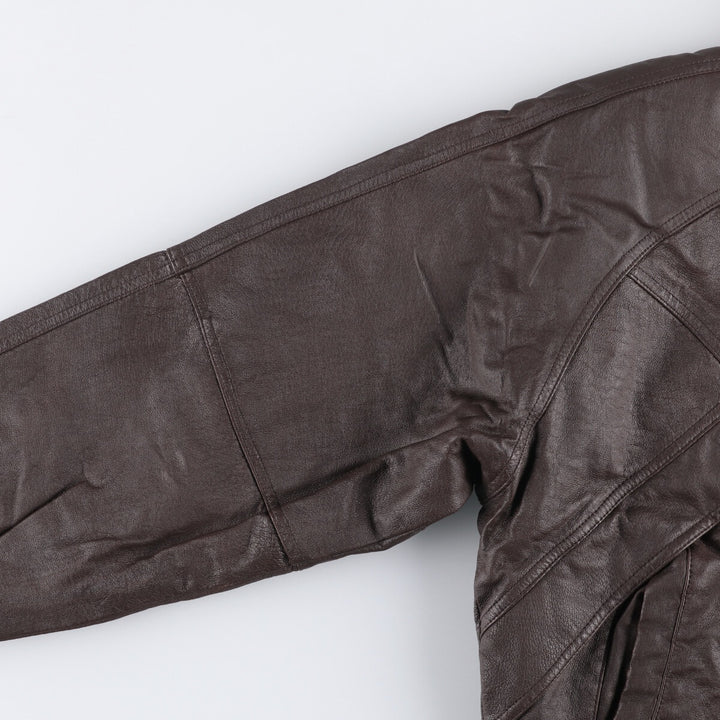 WILSONS THE LEATHER EXPERTS Padded Leather Blouson, Men's Size L genuine leather brown type Vintage Second Hand