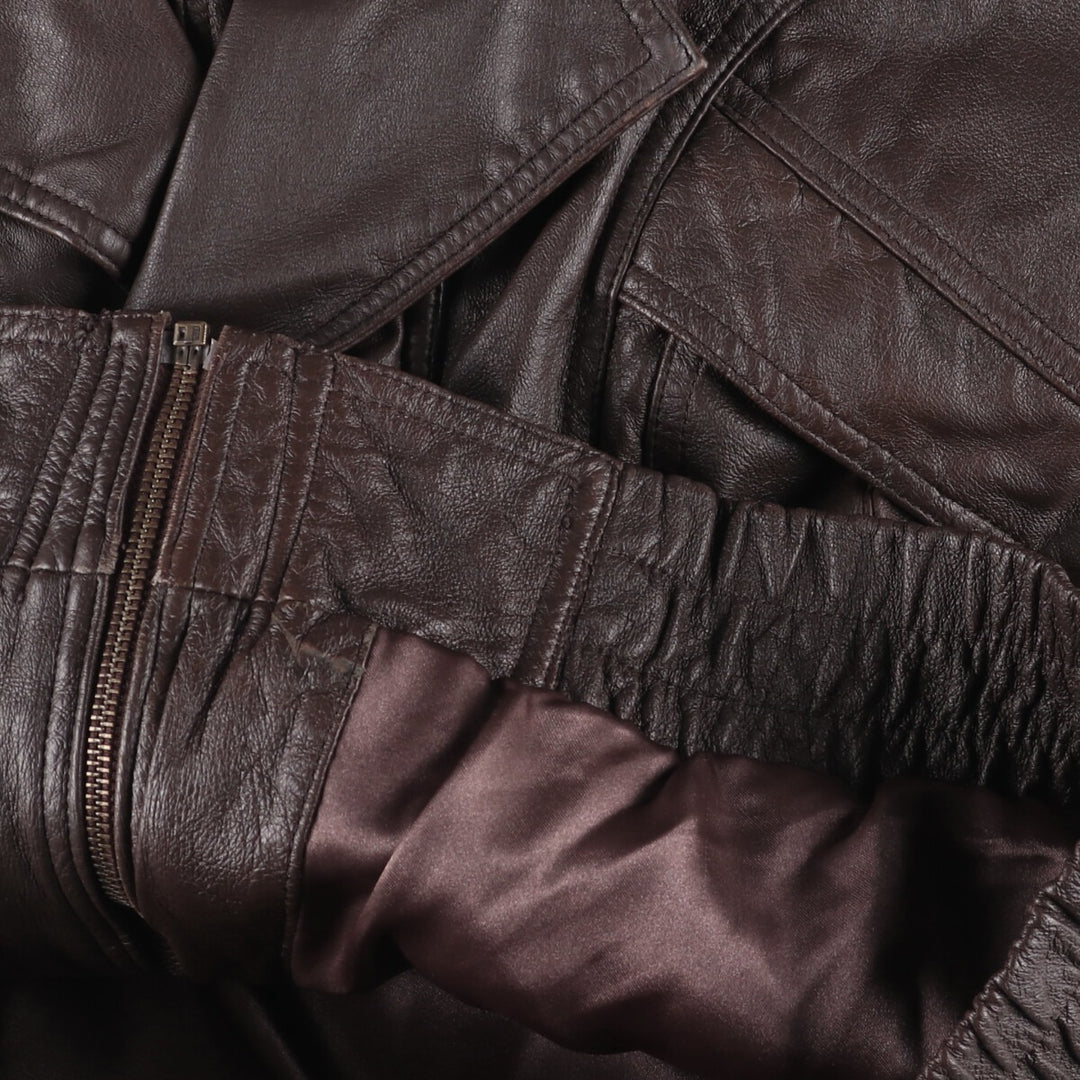 WILSONS THE LEATHER EXPERTS Padded Leather Blouson, Men's Size L genuine leather brown type Vintage Second Hand