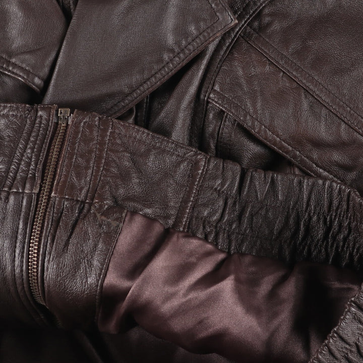WILSONS THE LEATHER EXPERTS Padded Leather Blouson, Men's Size L genuine leather brown type Vintage Second Hand