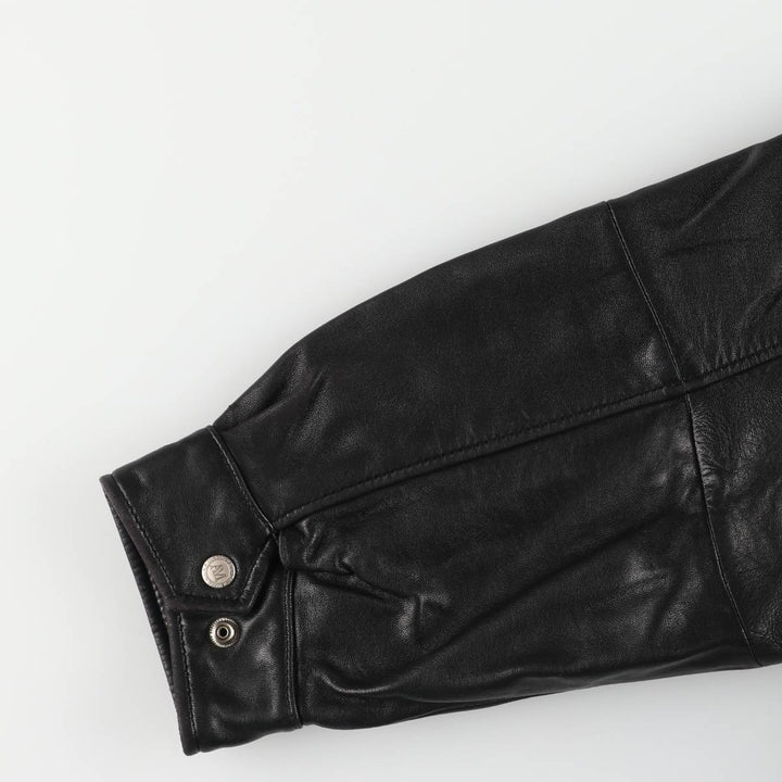 ANDREW MARC Vintage Swing-Top Leather Blouson, Men's Size L genuine leather black type Vintage Second Hand