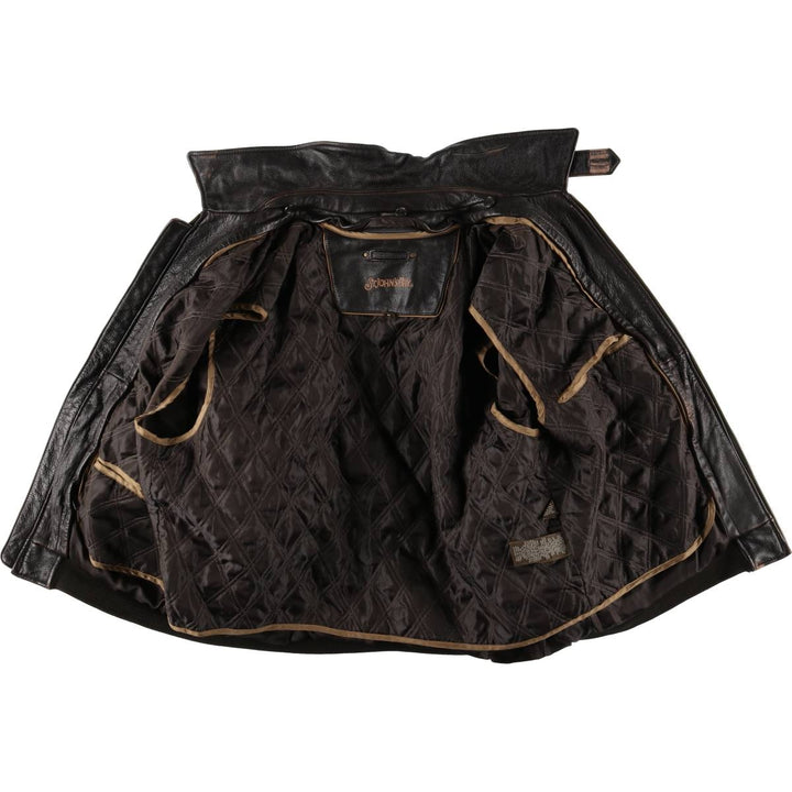 St. John's Bay Padded Swing-Top Leather Blouson, Men's Size M genuine leather brown type Vintage Second Hand