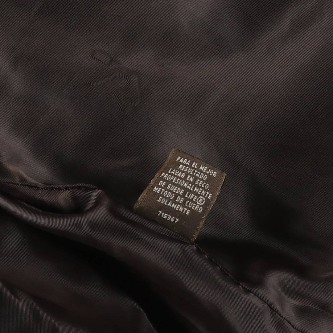 St. John's Bay Padded Swing-Top Leather Blouson, Men's Size M genuine leather brown type Vintage Second Hand