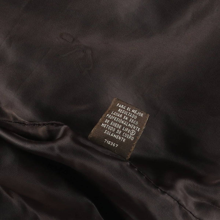 St. John's Bay Padded Swing-Top Leather Blouson, Men's Size M genuine leather brown type Vintage Second Hand