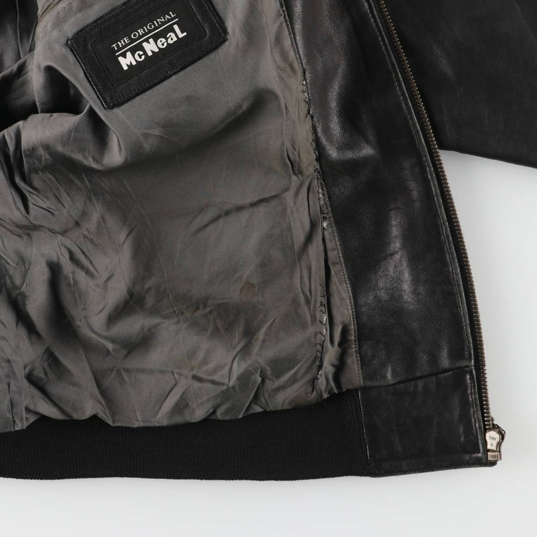 McNeaL Leather Blouson Men's XL genuine leather black type Vintage Second Hand