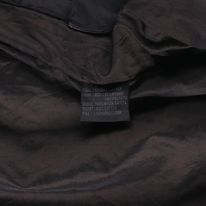 Guess Padded Swing-Top Leather Blouson, Men's Size L genuine leather brown type Vintage Second Hand