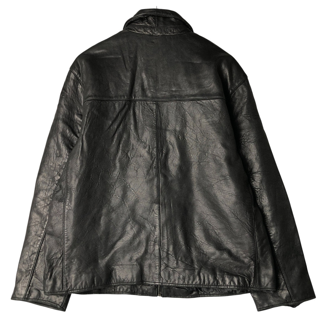 Dockers Padded Swing Top Leather Blouson, Men's XL genuine leather black type Vintage Second Hand