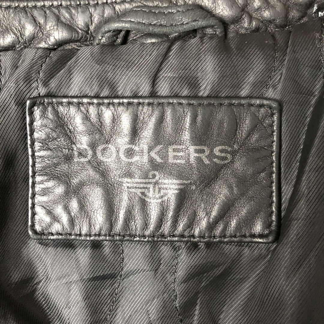 Dockers Padded Swing Top Leather Blouson, Men's XL genuine leather black type Vintage Second Hand