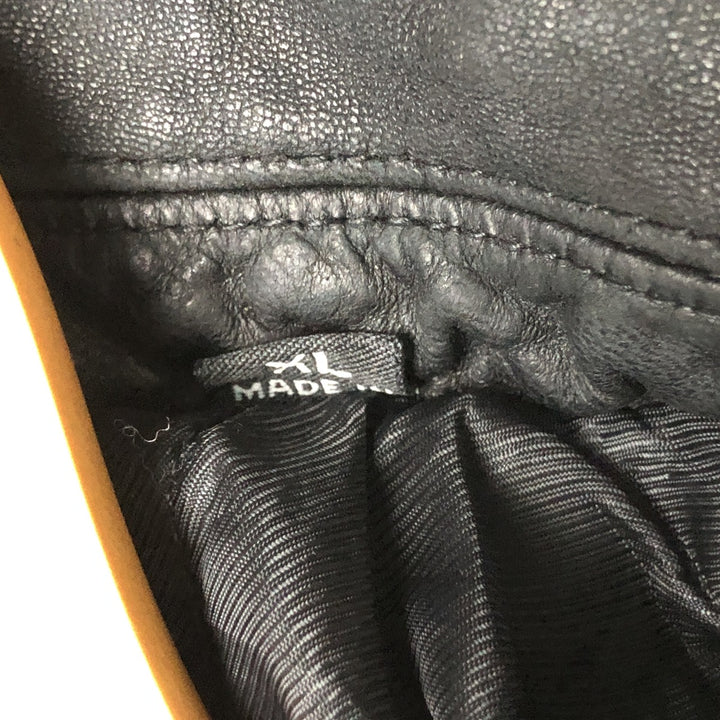 Dockers Padded Swing Top Leather Blouson, Men's XL genuine leather black type Vintage Second Hand