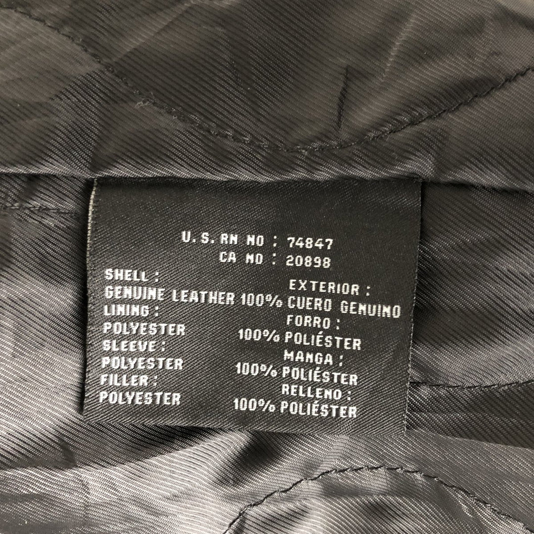 Dockers Padded Swing Top Leather Blouson, Men's XL genuine leather black type Vintage Second Hand