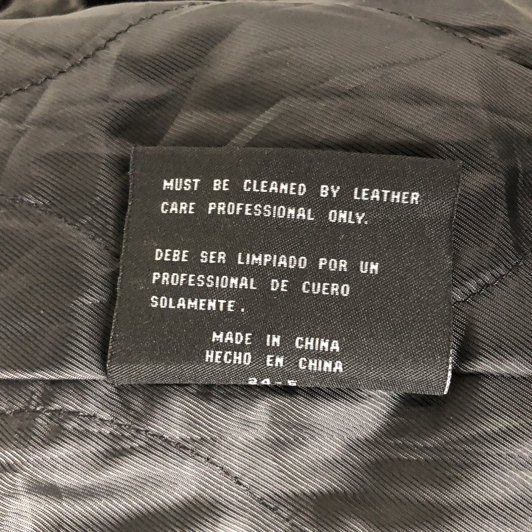 Dockers Padded Swing Top Leather Blouson, Men's XL genuine leather black type Vintage Second Hand