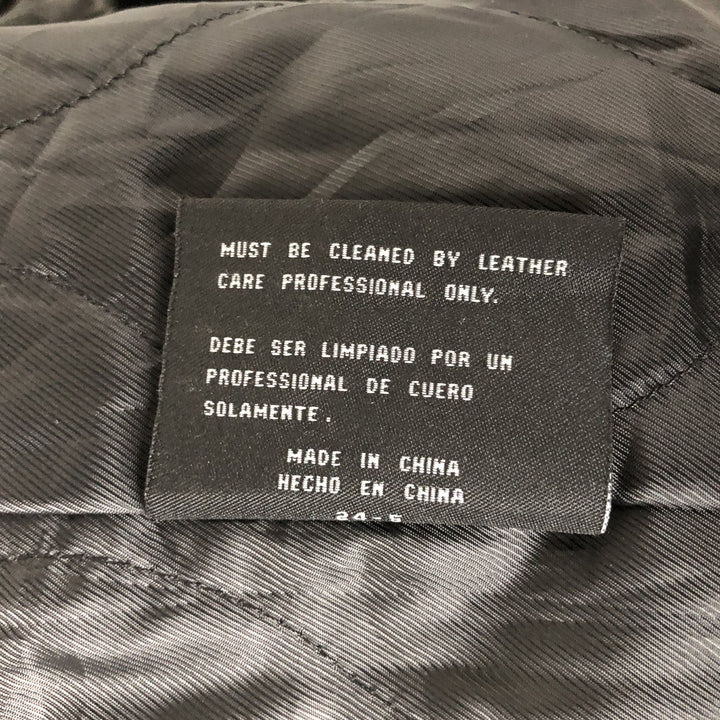 Dockers Padded Swing Top Leather Blouson, Men's XL genuine leather black type Vintage Second Hand