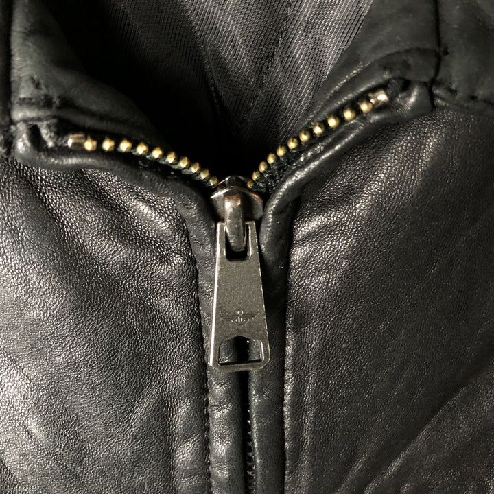 Dockers Padded Swing Top Leather Blouson, Men's XL genuine leather black type Vintage Second Hand