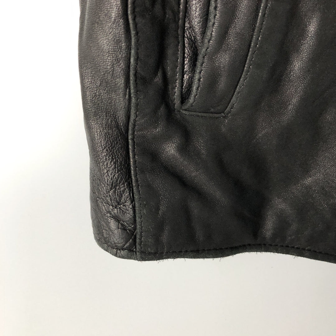 Dockers Padded Swing Top Leather Blouson, Men's XL genuine leather black type Vintage Second Hand