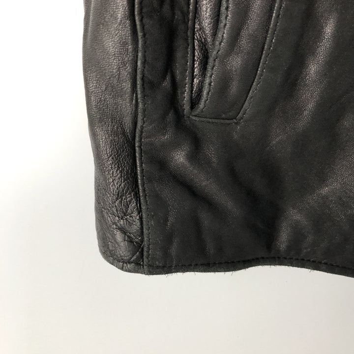 Dockers Padded Swing Top Leather Blouson, Men's XL genuine leather black type Vintage Second Hand