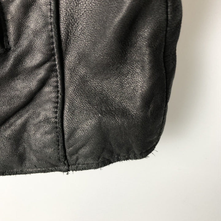 Dockers Padded Swing Top Leather Blouson, Men's XL genuine leather black type Vintage Second Hand