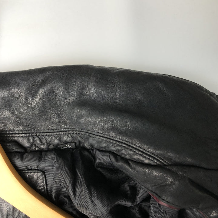 Dockers Padded Swing Top Leather Blouson, Men's XL genuine leather black type Vintage Second Hand