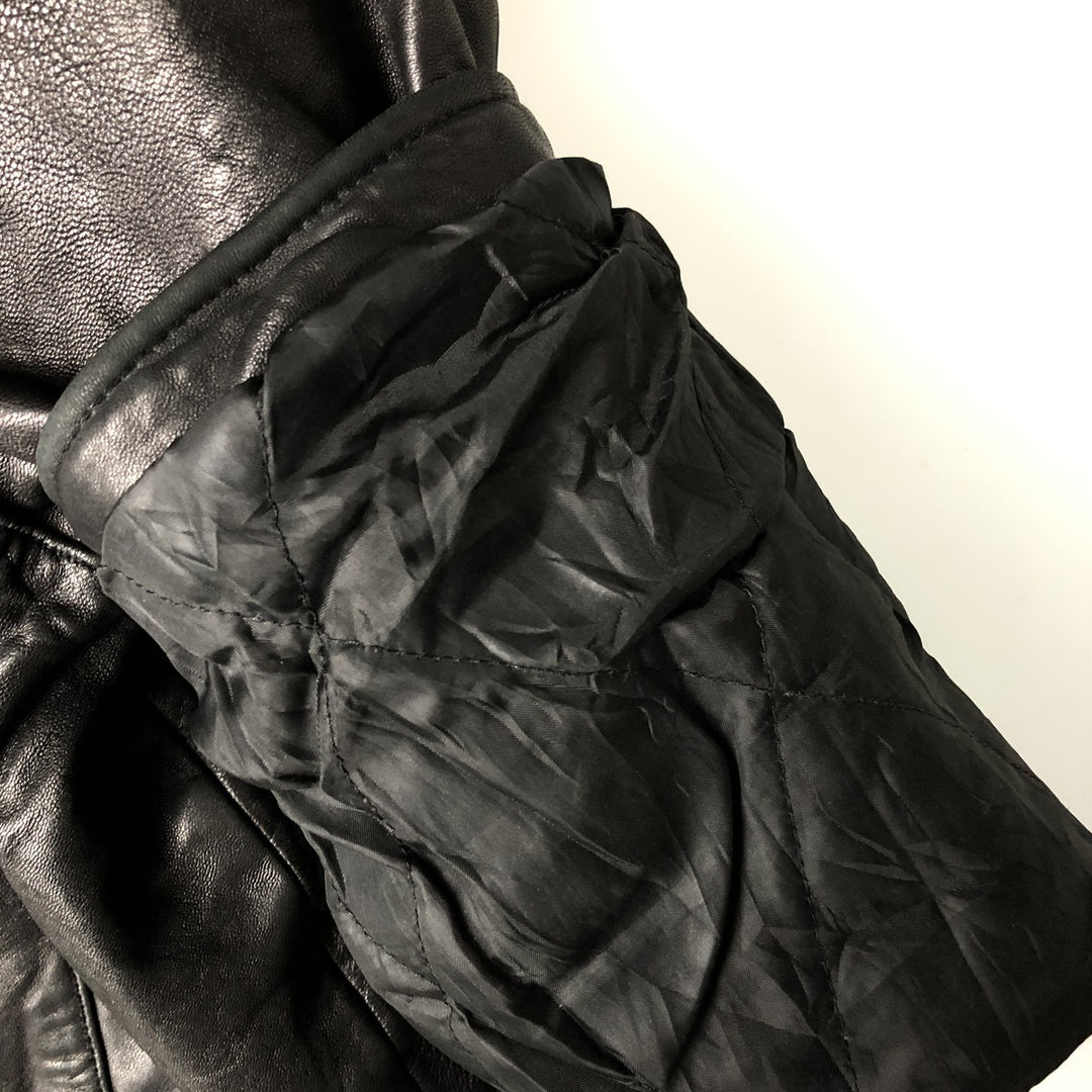 Dockers Padded Swing Top Leather Blouson, Men's XL genuine leather black type Vintage Second Hand