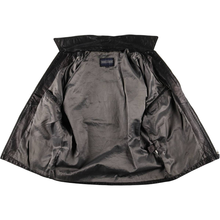 WARREN and PARKER Swing Top Leather Blouson, Men's Size L genuine leather black type Vintage Second Hand