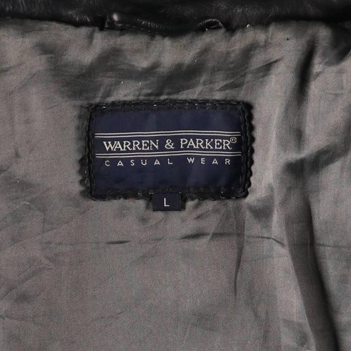 WARREN and PARKER Swing Top Leather Blouson, Men's Size L genuine leather black type Vintage Second Hand