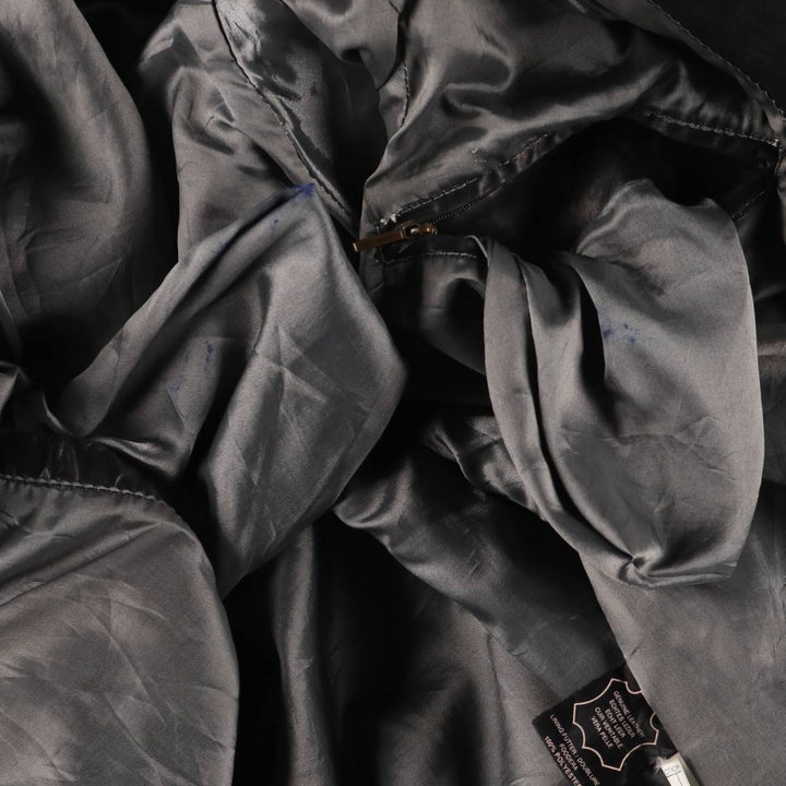 WARREN and PARKER Swing Top Leather Blouson, Men's Size L genuine leather black type Vintage Second Hand