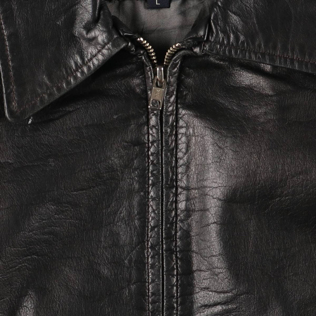 WARREN and PARKER Swing Top Leather Blouson, Men's Size L genuine leather black type Vintage Second Hand