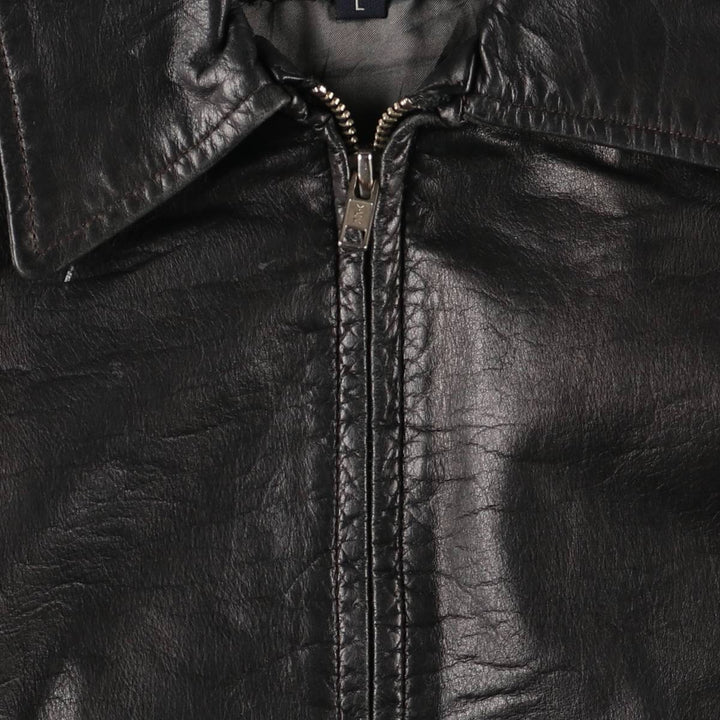 WARREN and PARKER Swing Top Leather Blouson, Men's Size L genuine leather black type Vintage Second Hand