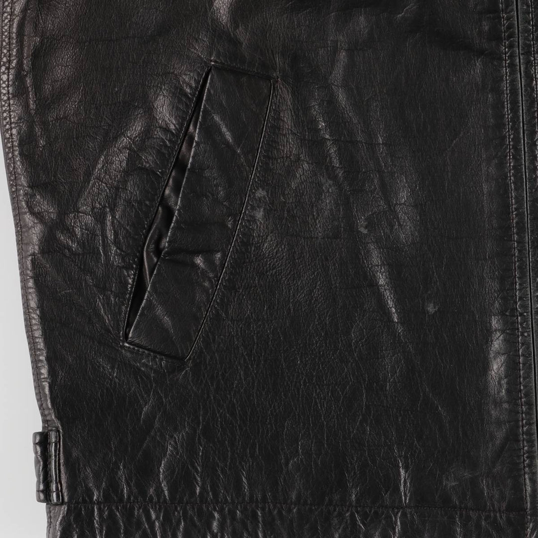 WARREN and PARKER Swing Top Leather Blouson, Men's Size L genuine leather black type Vintage Second Hand