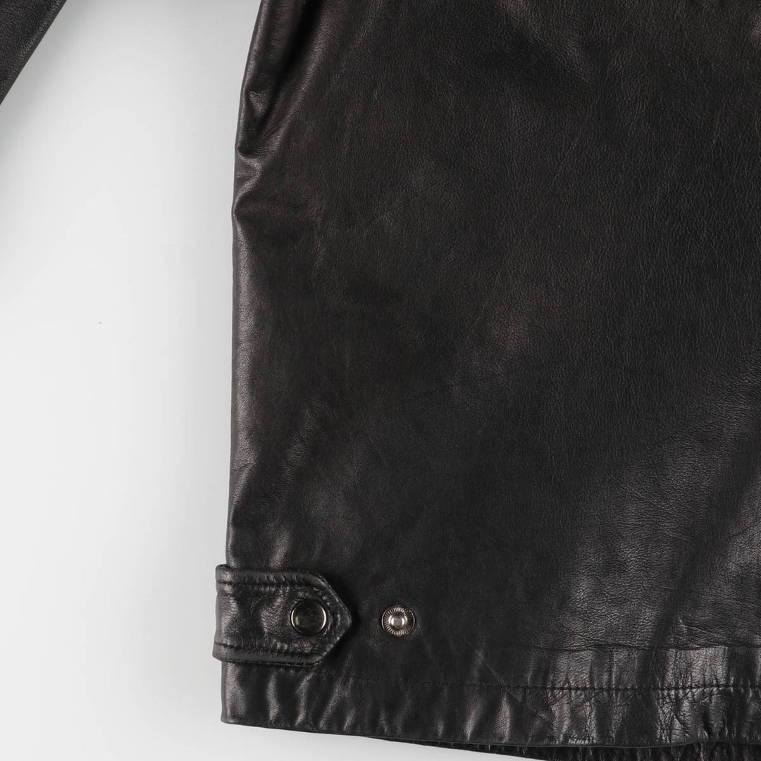 WARREN and PARKER Swing Top Leather Blouson, Men's Size L genuine leather black type Vintage Second Hand