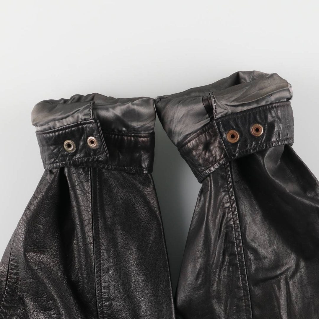 WARREN and PARKER Swing Top Leather Blouson, Men's Size L genuine leather black type Vintage Second Hand