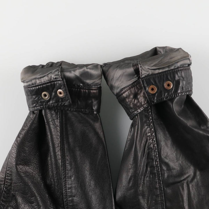 WARREN and PARKER Swing Top Leather Blouson, Men's Size L genuine leather black type Vintage Second Hand