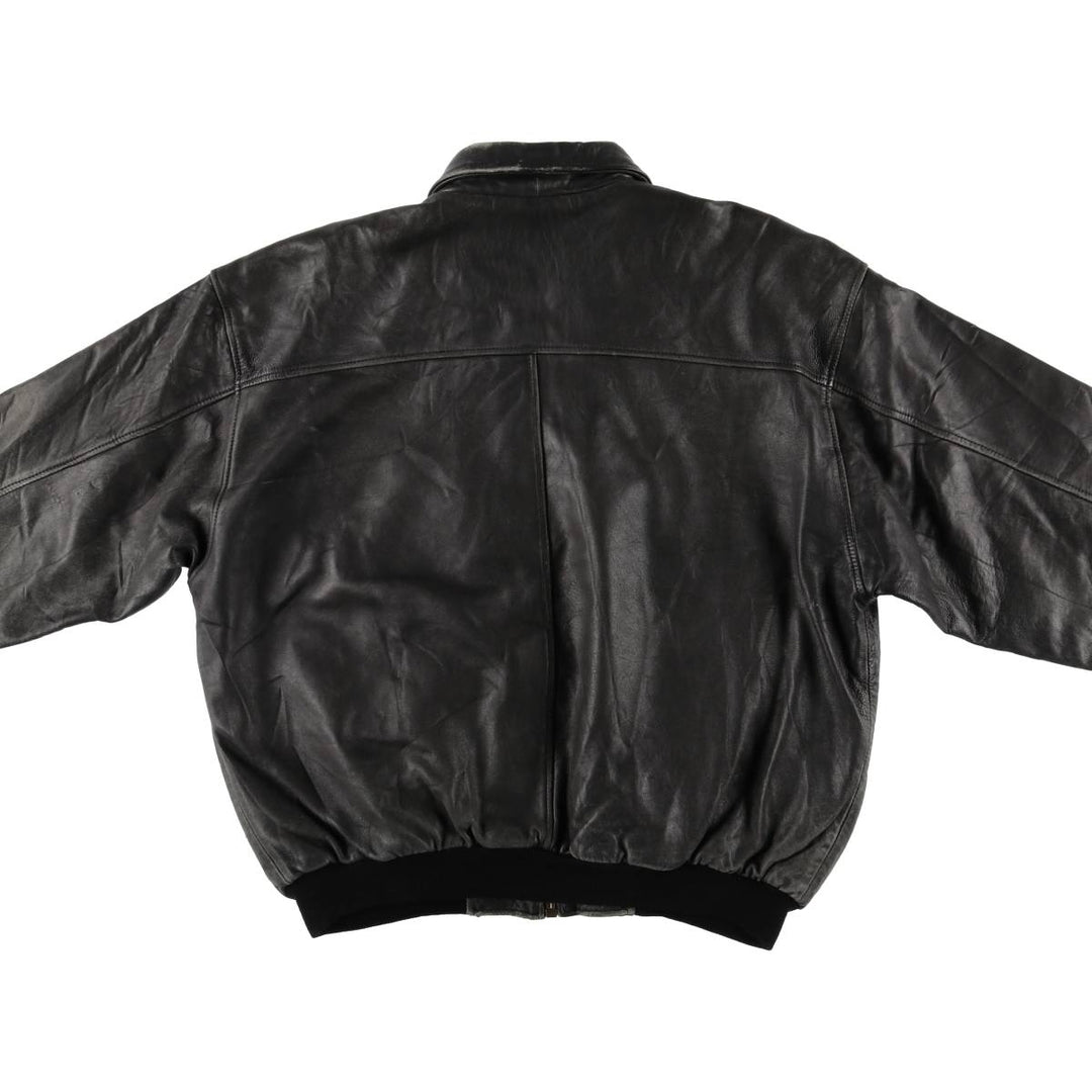 Vintage swing-top leather blouson, men's size XL genuine leather black type Vintage Second Hand
