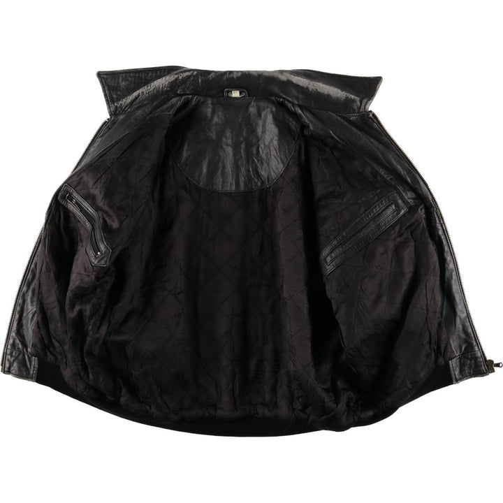 Vintage swing-top leather blouson, men's size XL genuine leather black type Vintage Second Hand