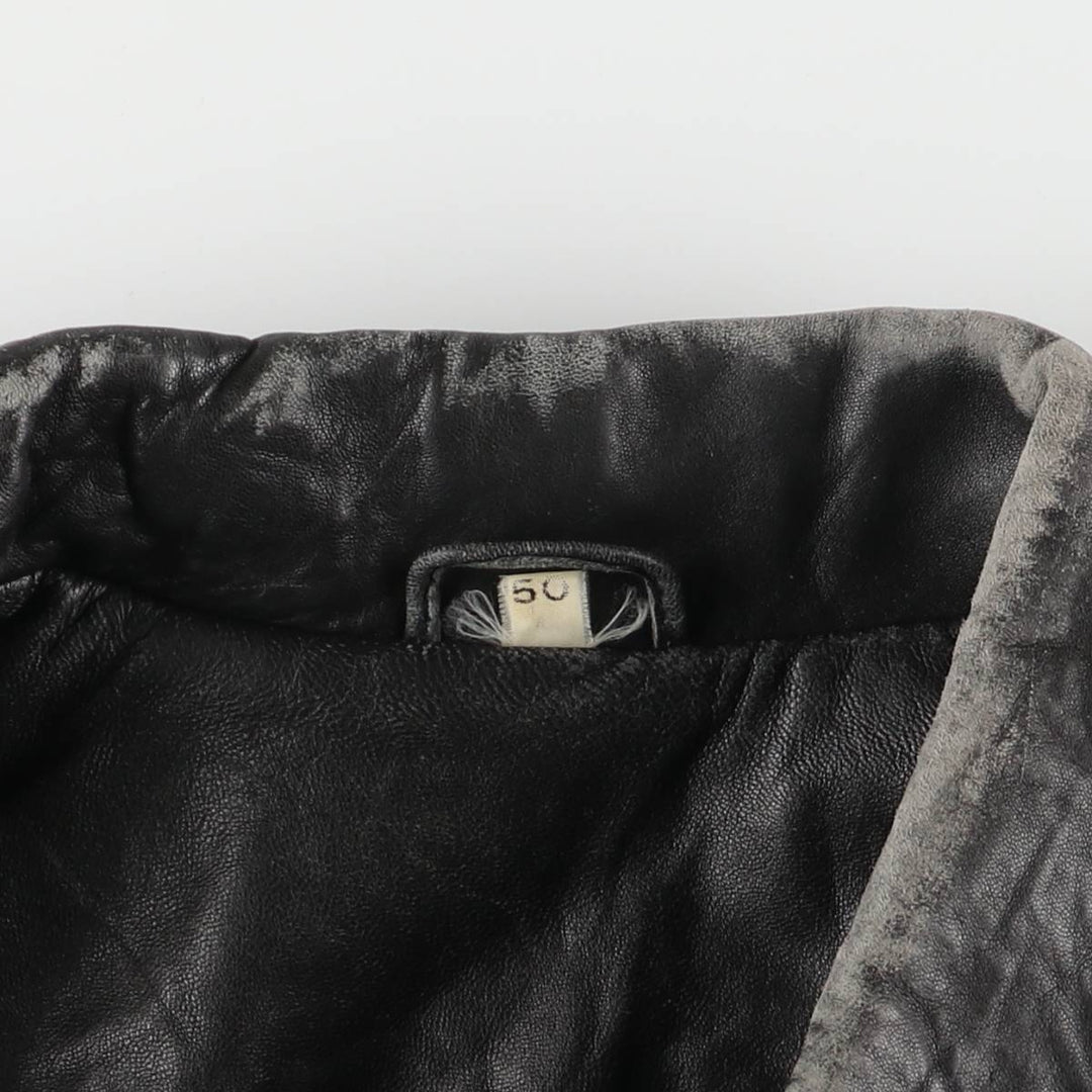 Vintage swing-top leather blouson, men's size XL genuine leather black type Vintage Second Hand